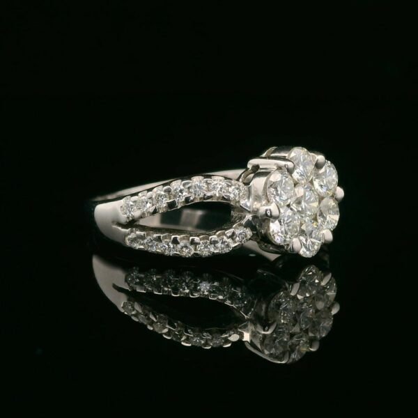 1.20ctw Natural Diamond 18K White Gold Ring For Women