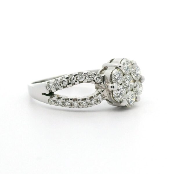 1.20ctw Natural Diamond 18K White Gold Ring For Women