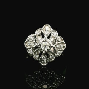 0.52ctw Natural Diamond Ring 18K White Gold Women