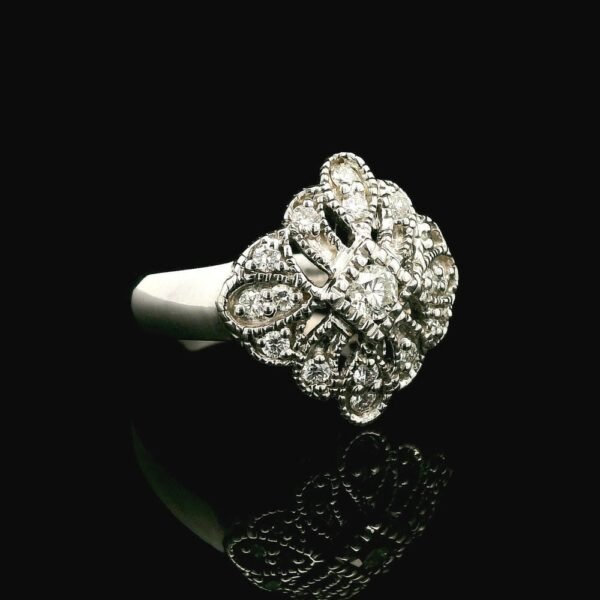 0.52ctw Natural Diamond Ring 18K White Gold Women