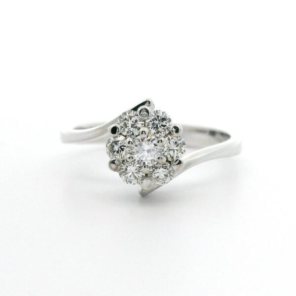 0.40ctw Natural Diamond Ring 18K White Gold Women