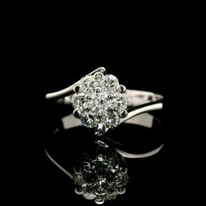 0.40ctw Natural Diamond Ring 18K White Gold Women