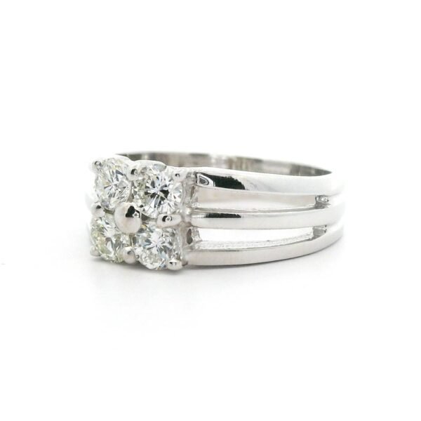 0.80ctw Natural Diamond 18K White Gold Ring For Women