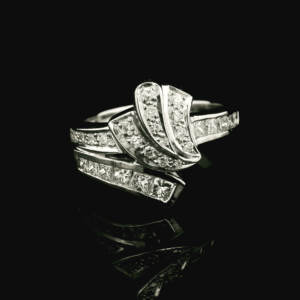 0.84ctw Natural Diamond Ring 18K White Gold Women