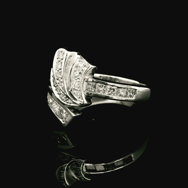0.84ctw Natural Diamond Ring 18K White Gold Women
