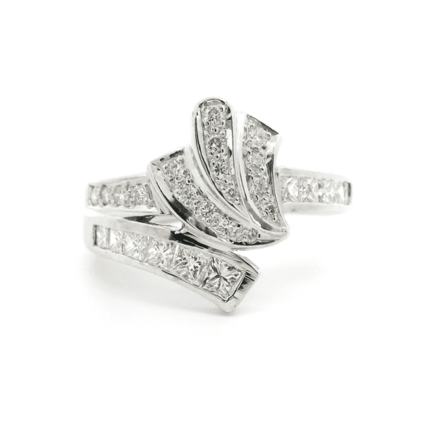 0.84ctw Natural Diamond Ring 18K White Gold Women