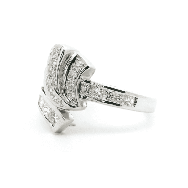 0.84ctw Natural Diamond Ring 18K White Gold Women