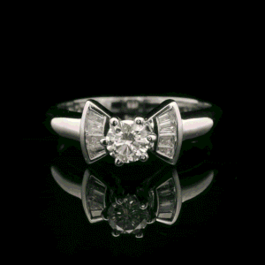 0.53ctw Natural Diamond 18K White Gold Ring For Women