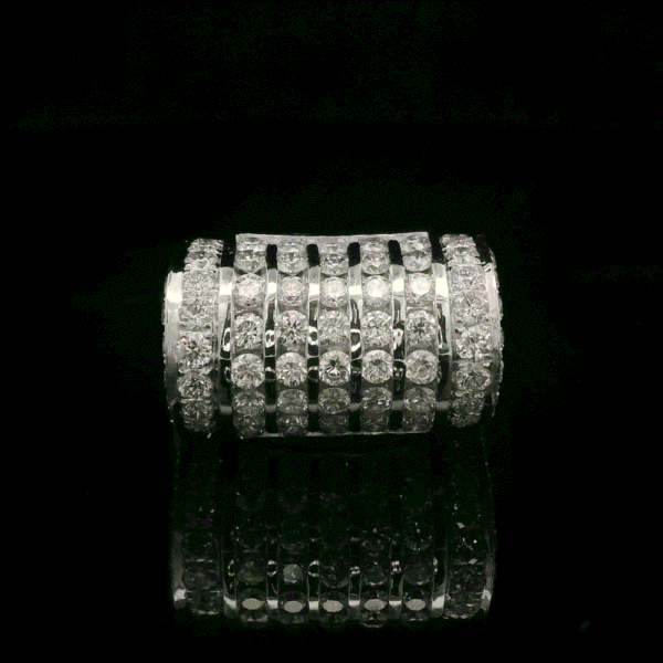 5.04ctw Natural Diamond 18K White Gold Ring For Women