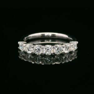 0.80ctw Natural Diamond 18K White Gold Ring For Women