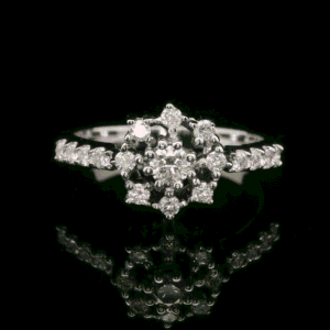 0.36ctw Natural Diamond 18K White Gold Ring For Women