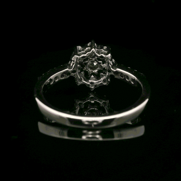 0.36ctw Natural Diamond 18K White Gold Ring For Women