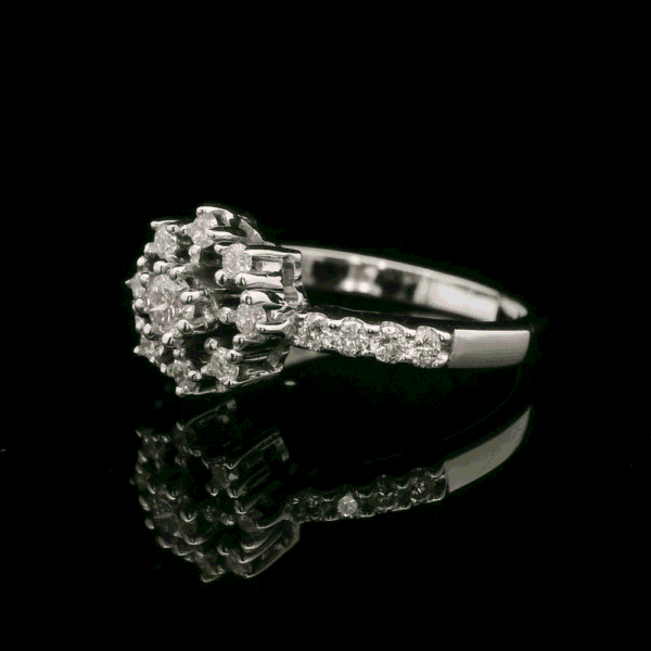 0.36ctw Natural Diamond 18K White Gold Ring For Women