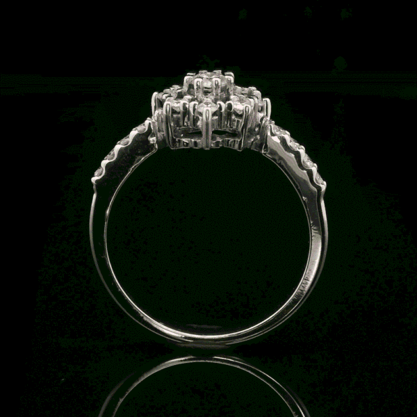 0.36ctw Natural Diamond 18K White Gold Ring For Women