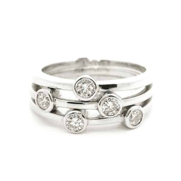 0.40ctw Natural Diamond 18K White Gold Ring For Women