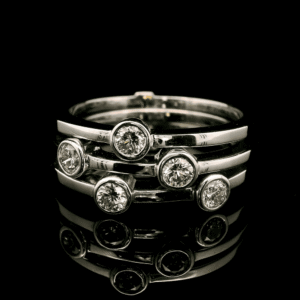 0.40ctw Natural Diamond 18K White Gold Ring For Women