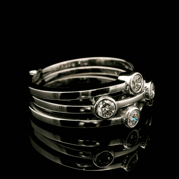 0.40ctw Natural Diamond 18K White Gold Ring For Women