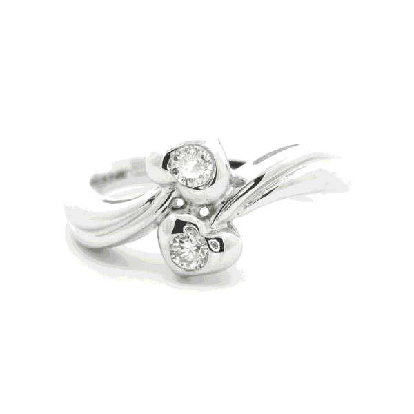 0.20ctw Natural Diamond 18K White Gold Ring For Women