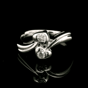 0.20ctw Natural Diamond 18K White Gold Ring For Women