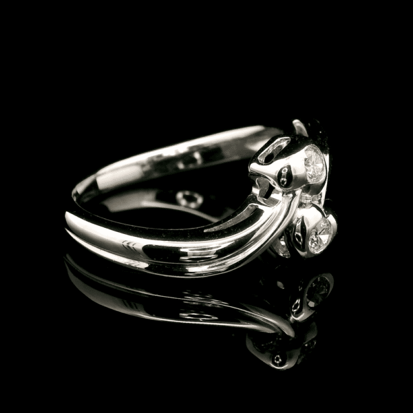 0.20ctw Natural Diamond 18K White Gold Ring For Women