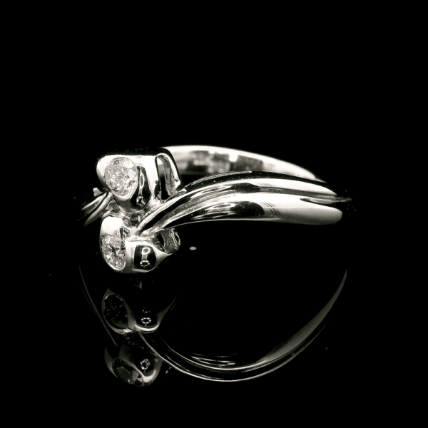 0.20ctw Natural Diamond 18K White Gold Ring For Women