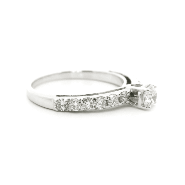 0.61ctw Natural Diamond 18K White Gold Ring For Women