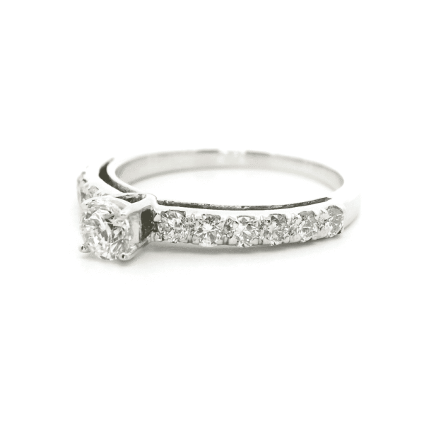 0.61ctw Natural Diamond 18K White Gold Ring For Women