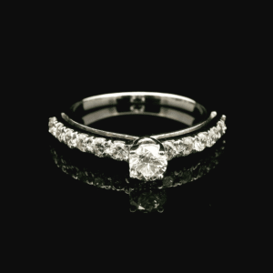 0.61ctw Natural Diamond 18K White Gold Ring For Women