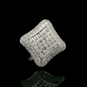 2.85ctw Natural Diamond 18K White Gold Ring For Women