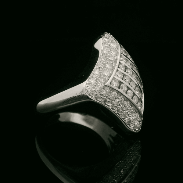 2.85ctw Natural Diamond 18K White Gold Ring For Women
