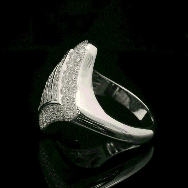 2.85ctw Natural Diamond 18K White Gold Ring For Women