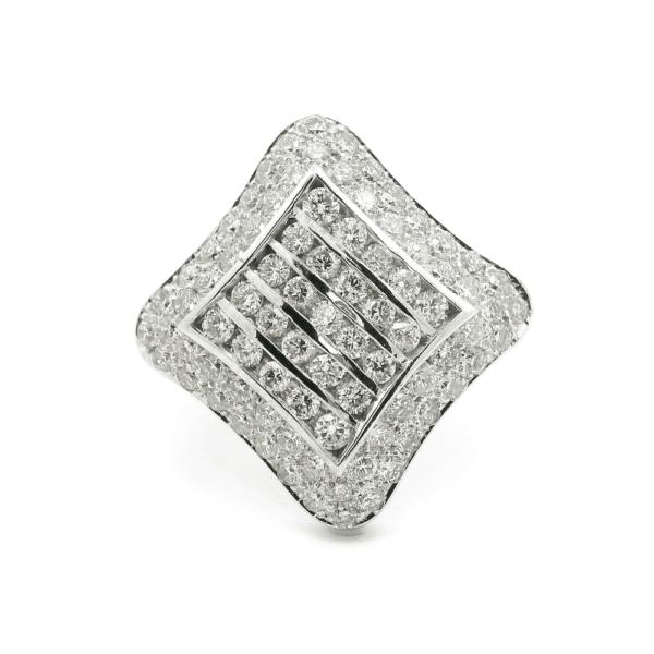 2.85ctw Natural Diamond 18K White Gold Ring For Women