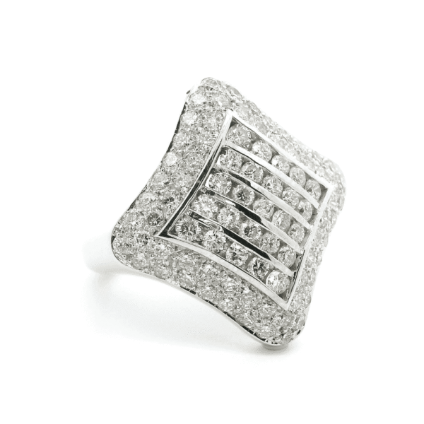2.85ctw Natural Diamond 18K White Gold Ring For Women