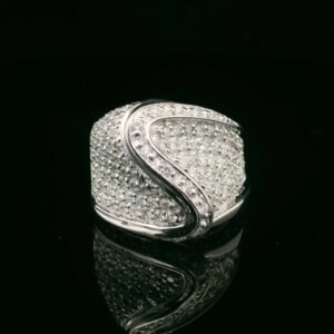 3.2ctw Natural Diamond 18K White Gold Ring For Women