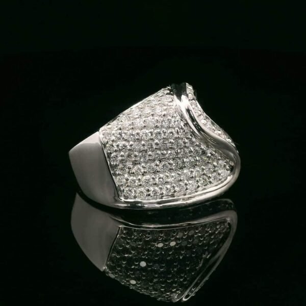 3.2ctw Natural Diamond 18K White Gold Ring For Women