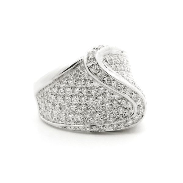 3.2ctw Natural Diamond 18K White Gold Ring For Women