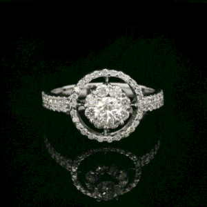 0.55ctw Natural Diamond 18K White Gold Ring For Women