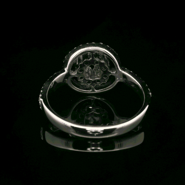 0.55ctw Natural Diamond 18K White Gold Ring For Women