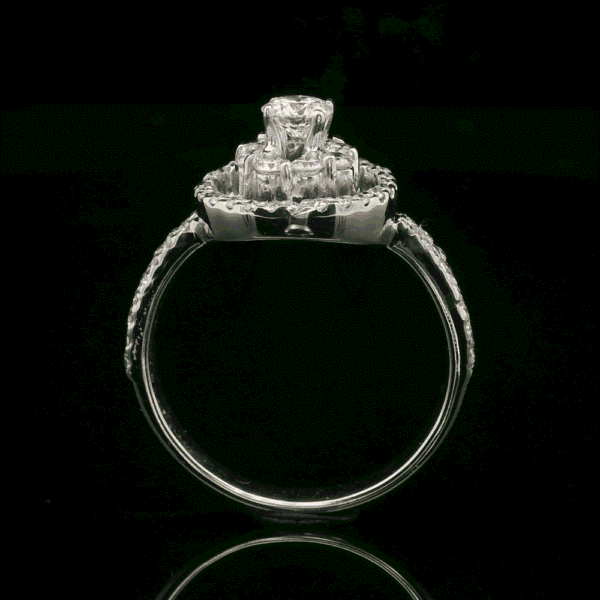 0.55ctw Natural Diamond 18K White Gold Ring For Women