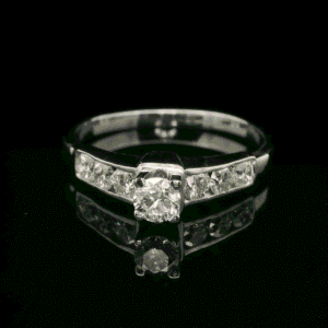 0.85ctw Natural Diamond 18K White Gold Ring For Women
