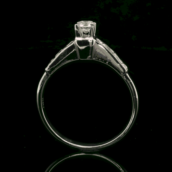 0.85ctw Natural Diamond 18K White Gold Ring For Women