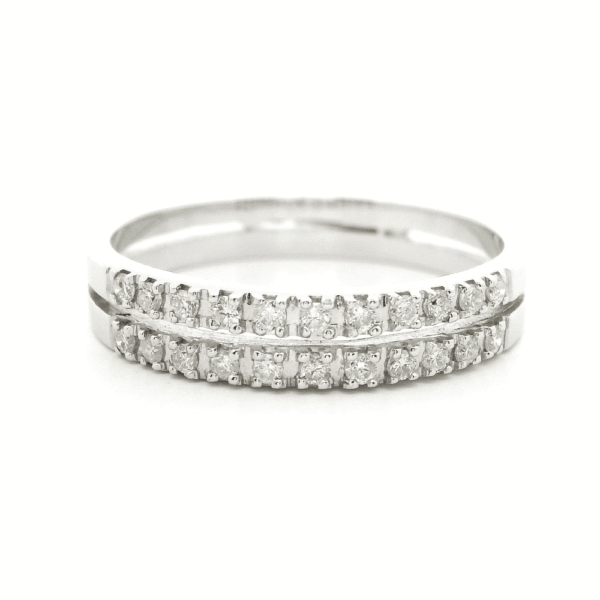 0.34ctw Natural Diamond 18K White Gold Ring For Women