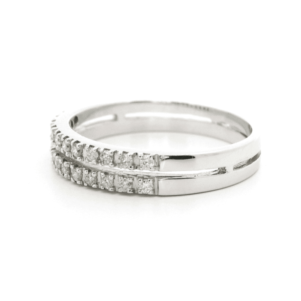0.34ctw Natural Diamond 18K White Gold Ring For Women