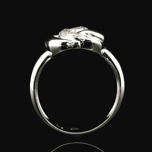 0.11ctw Natural Diamond 18K White Gold Ring For Women