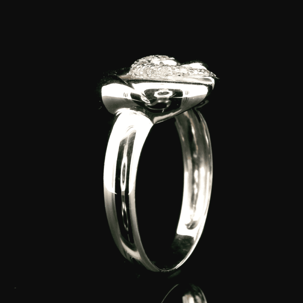 0.11ctw Natural Diamond 18K White Gold Ring For Women