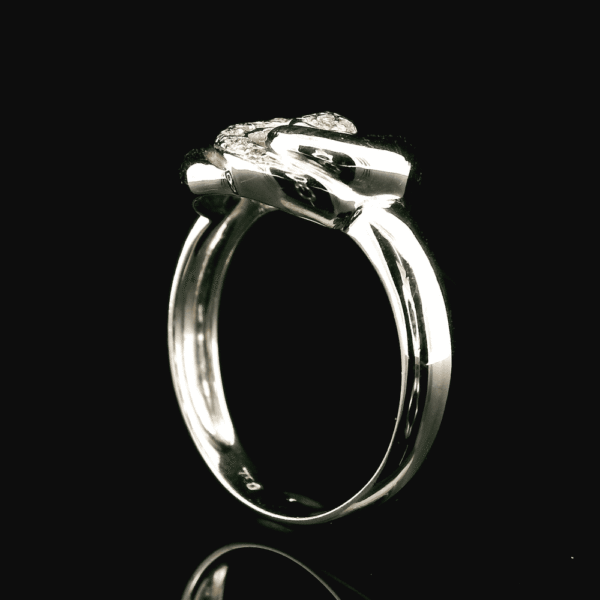 0.11ctw Natural Diamond 18K White Gold Ring For Women