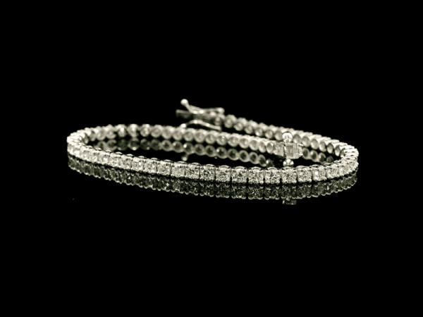 2.88 TCW Natural Diamond Sparkler Bracelet in 18k White Gold