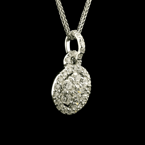 1.41 CT Natural Round Diamond Pendant 18K White Gold