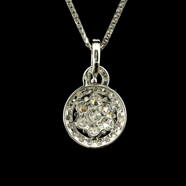 1.41 CT Natural Round Diamond Pendant 18K White Gold