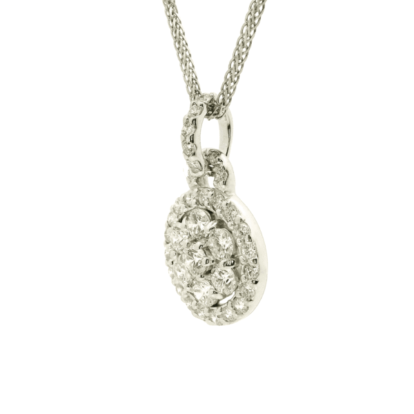1.41 CT Natural Round Diamond Pendant 18K White Gold